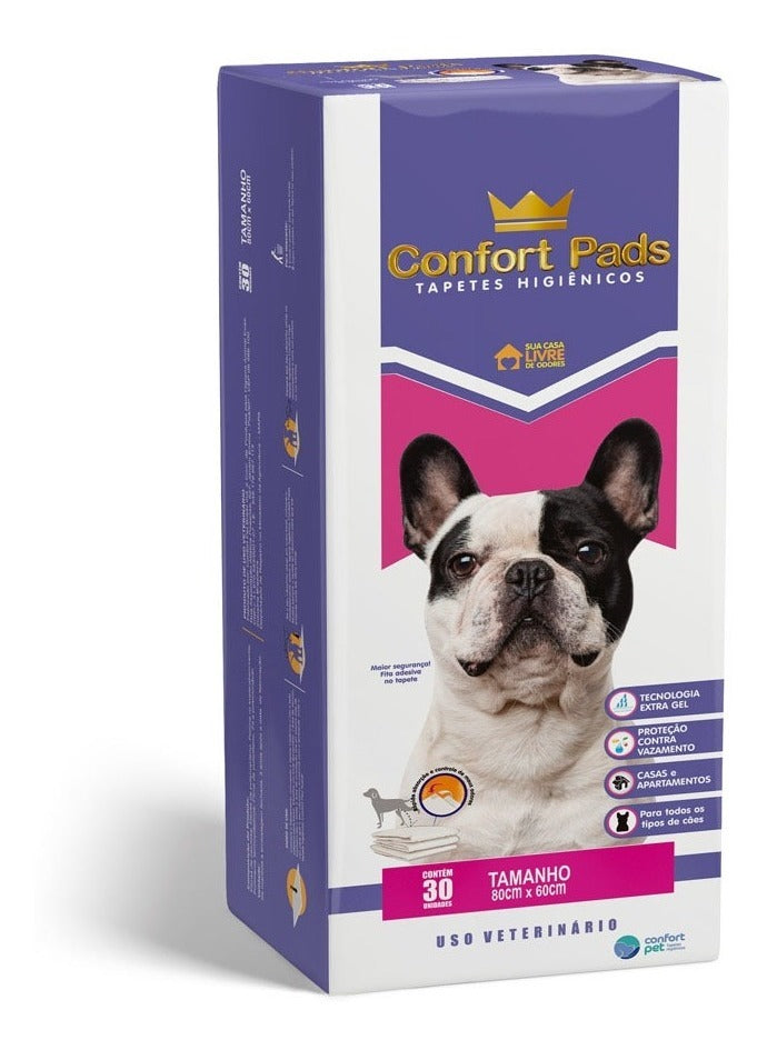 Tapete Higiênico Pet 80x60 Confort Pads 30 Unidades