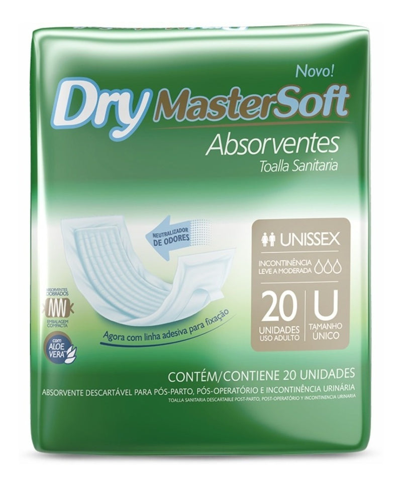 Absorvente Descartável Pós Parto Incontinência Dry C/ 20 Un