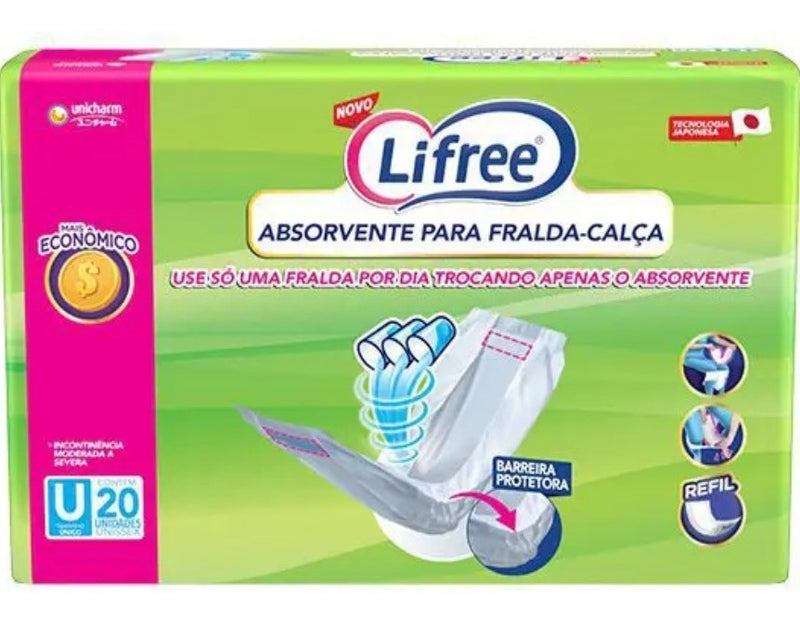 Lifree Absorvente Geriátrico Refil Para Fralda-calça 20 Unidades
