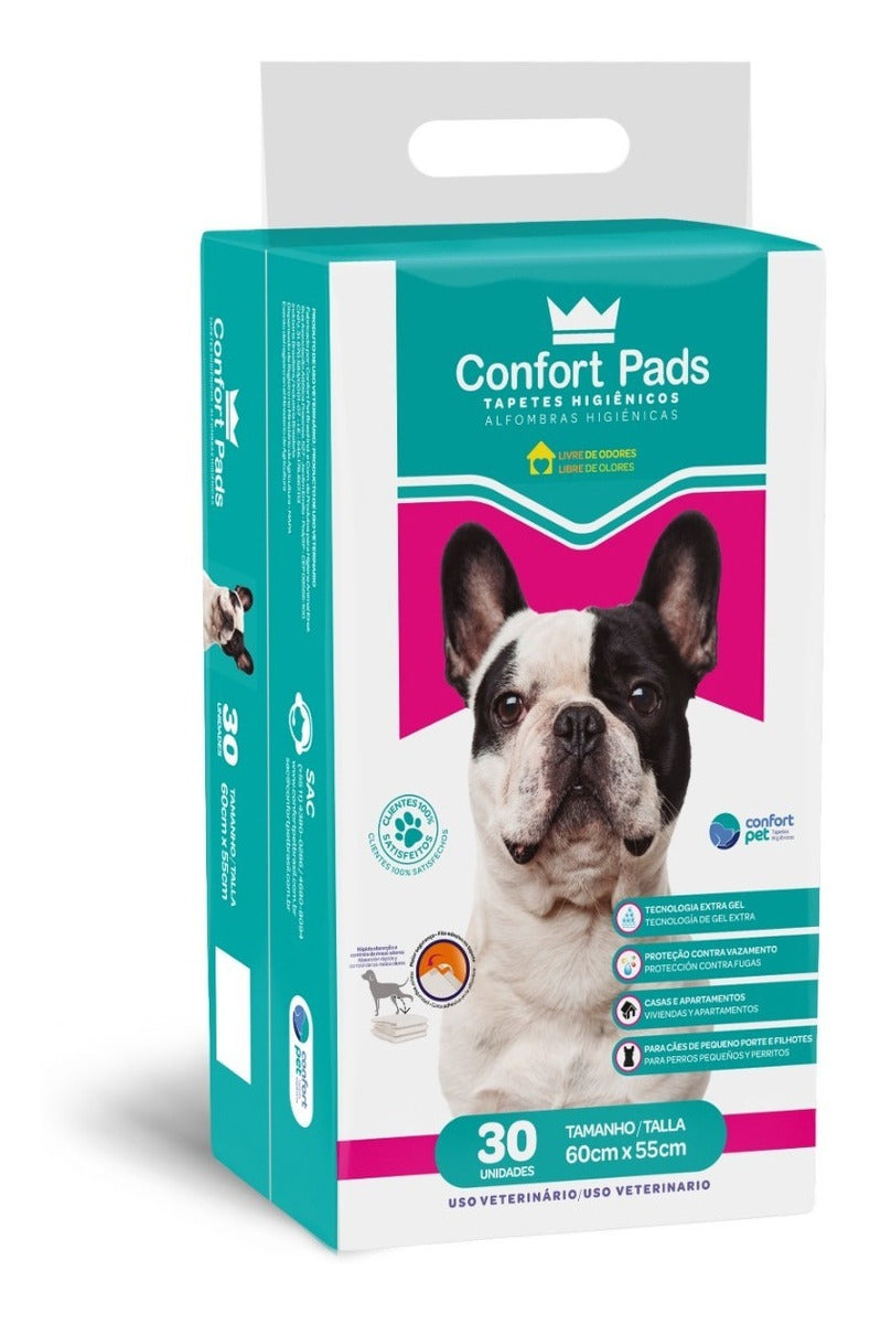 Kit Tapete Higiênico Pet 60x55 E 80x60 Confort Pads 120 Pçs