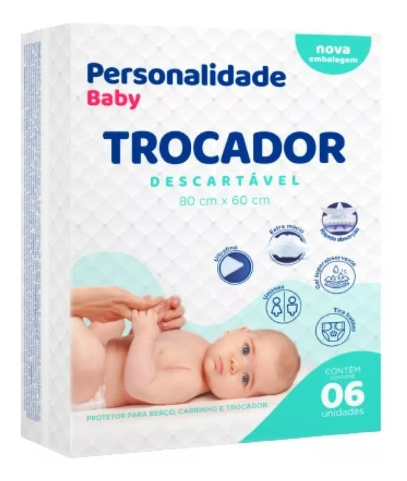 Trocador Protetor Descartável Personalidade Baby 6 Unidades Gênero Sem Gênero Tamanho Único 80cm X 60cm