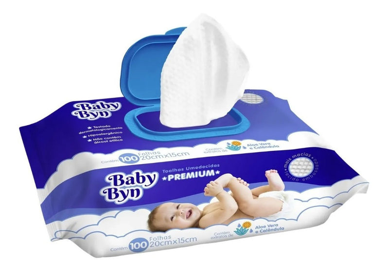 Toalha Umedecida Macia Baby Byn Premium Pacote 100 Unidades