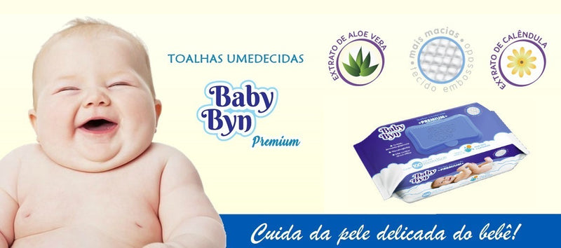 Toalha Umedecida Macia Baby Byn Premium Pacote 100 Unidades