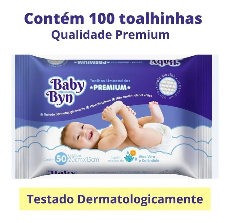 Toalha Umedecida Macia Baby Byn Premium Pacote 100 Unidades