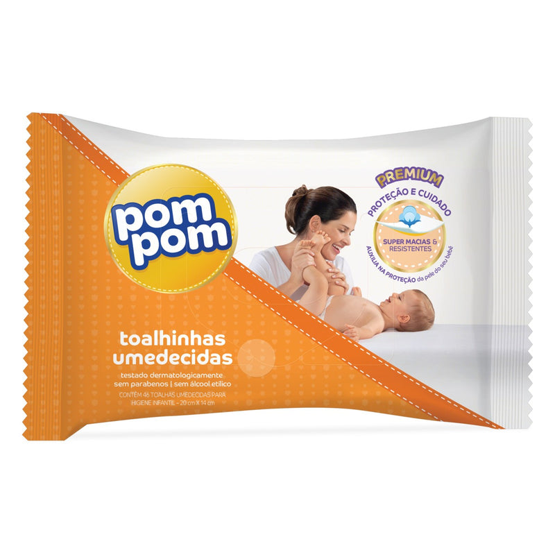 Toalhas Umedecidas Pom Pom Premium 46 U