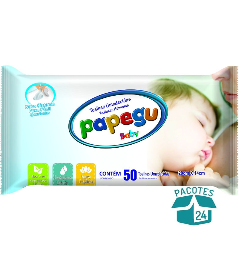 Toalhinha Umedecida Papegu Baby Com 50 Un.