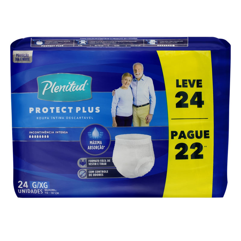 Fralda Geriátrica Descartável Plenitud Protect Plus 24 unidades