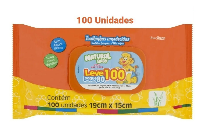 Toalha Umedecida Natural Baby 100 Unid.