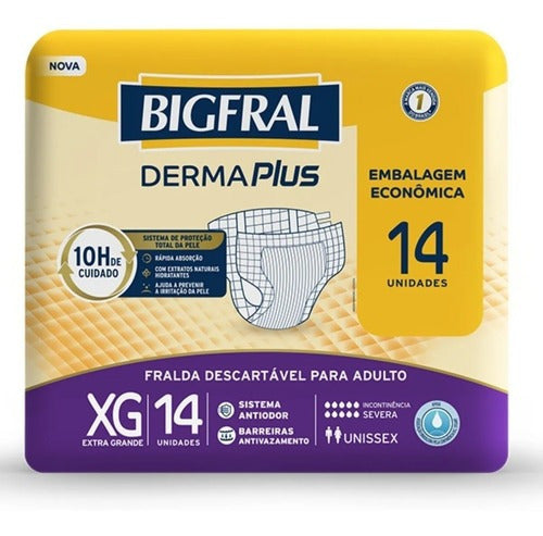 Fralda Geriátrica Descartável Bigfral Derma Plus Economica