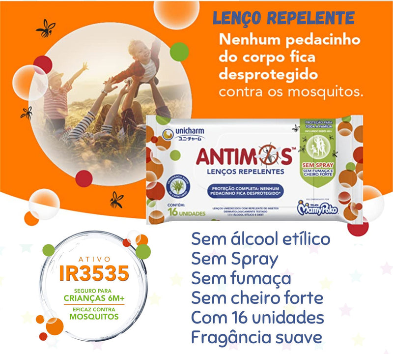 Lenços Repelentes Antimos 16 Unidades