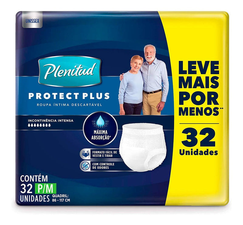 Fralda Geriátrica Descartável Plenitud Protect Plus 32 Unidades