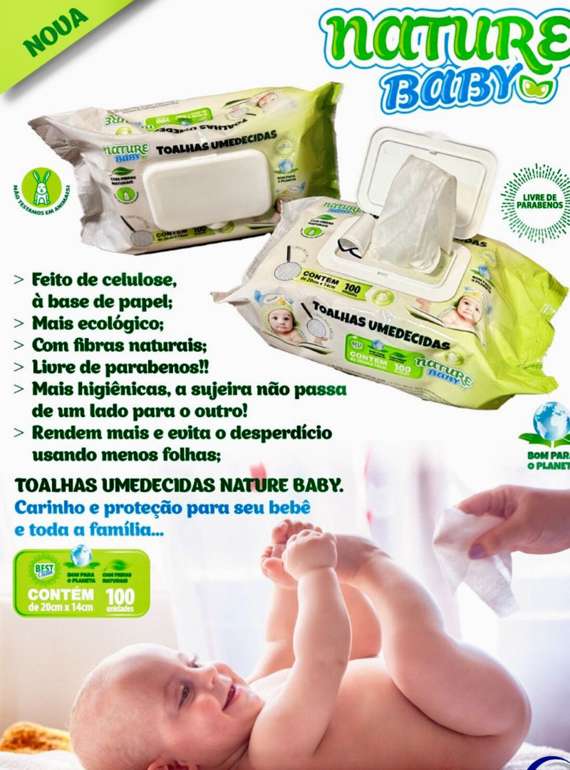 Lenço Toalha Umedecida Bebê Nature Baby Aloe Vera 100