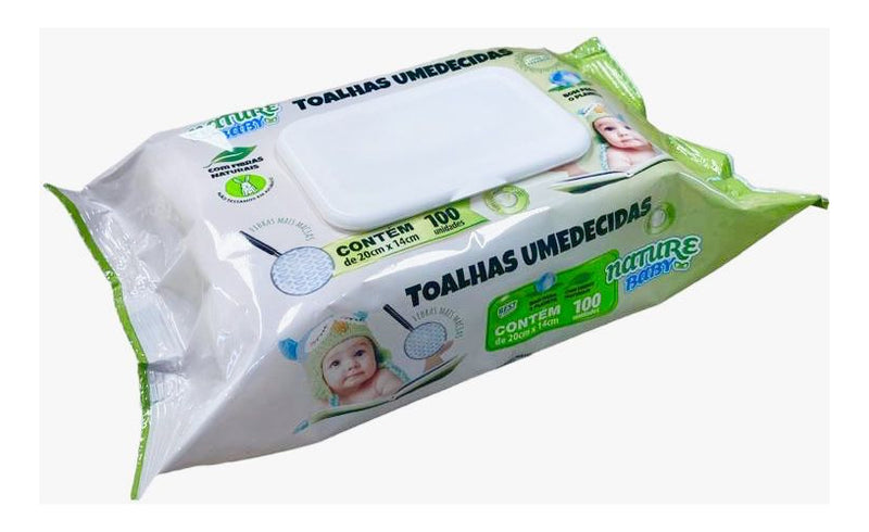 Lenço Toalha Umedecida Bebê Nature Baby Aloe Vera 100