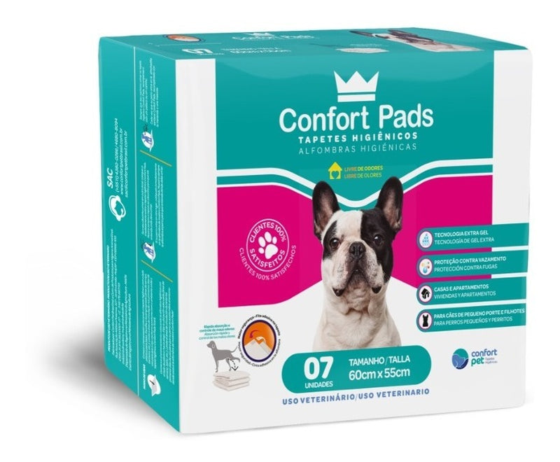 Tapetes Higiênicos Para Pets Confort Pads Com 7 (60x55cm)