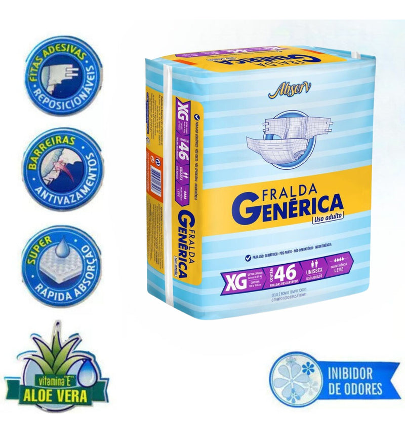 Fralda Geriátrica Descartável Absorv Genérica