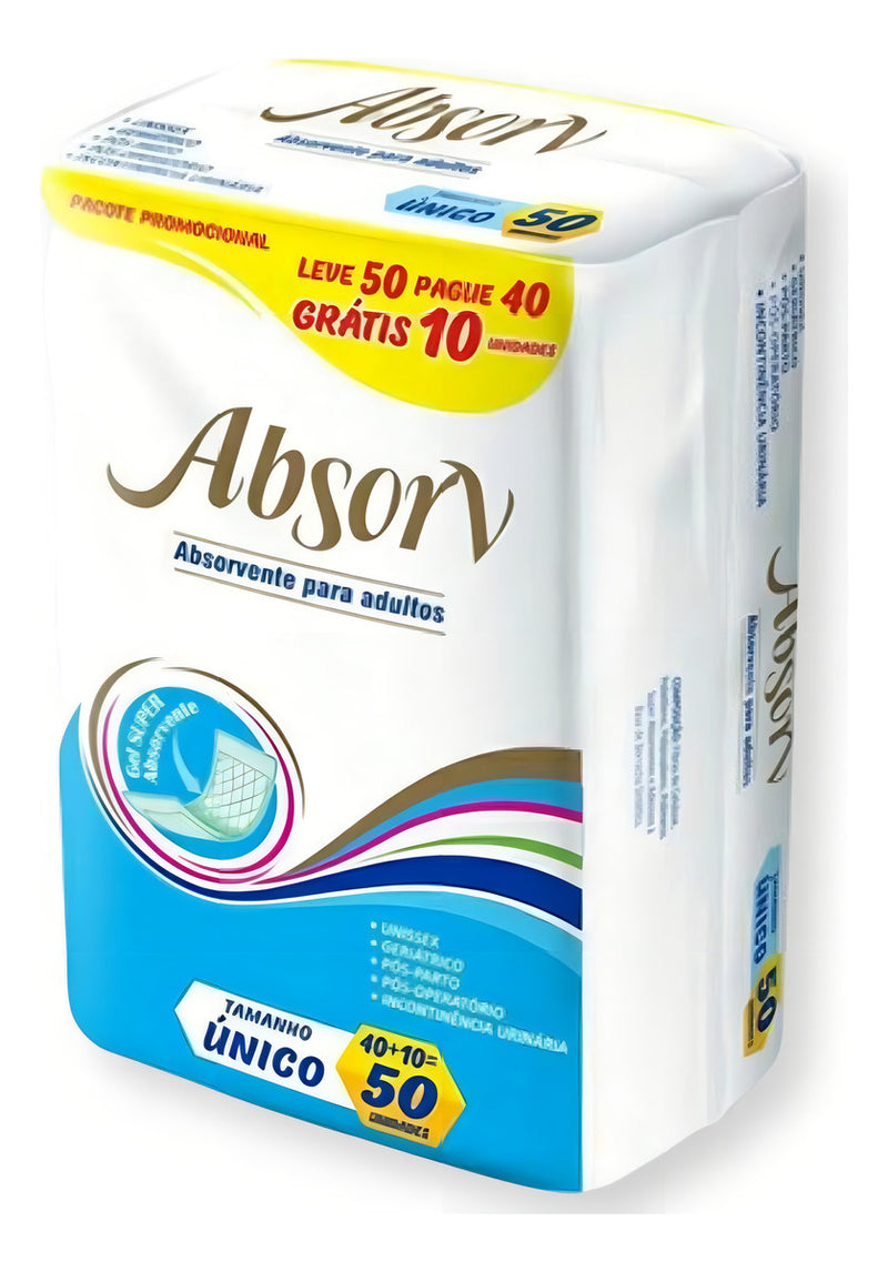 Absorvente Para Adulto Geriátrico Pós Parto Absorv C/ 50un