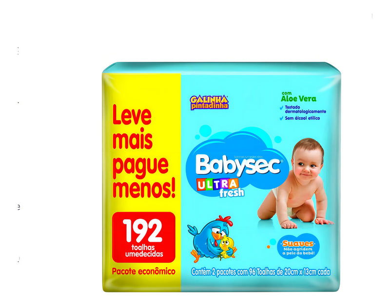 Lenço Umedecido Pacote Economico 85g - Pack 192 Unidades