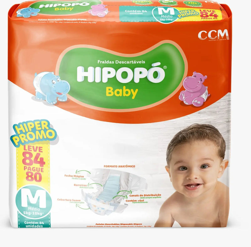 Fralda Descartável Hipopo Baby Hiper