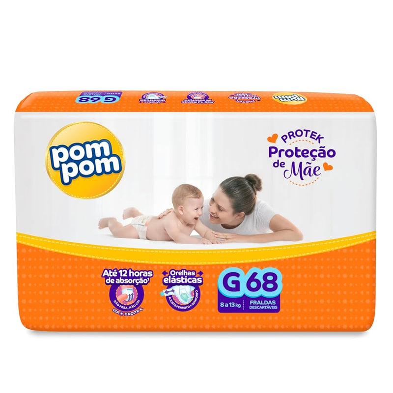 Fralda Descartável Pom Pom Protek Hiper Pacotão