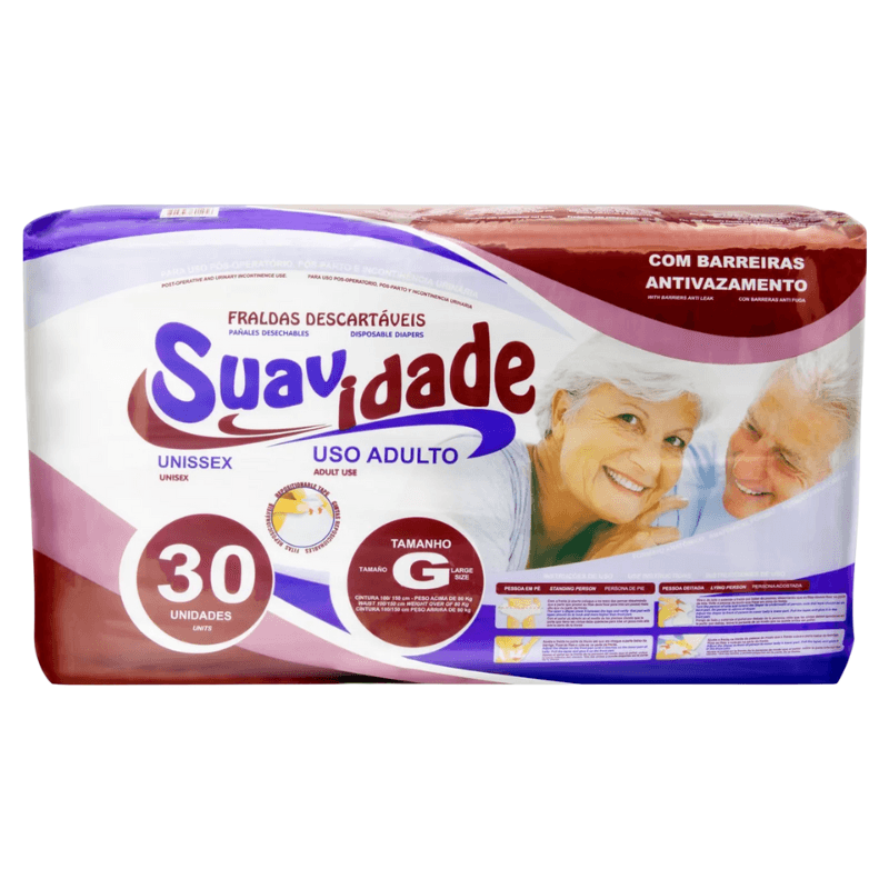 Fralda Geriátrica Descartável Suavidade Mega